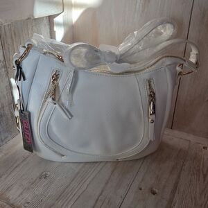 Elegant White Shoulder Bag by Glitz